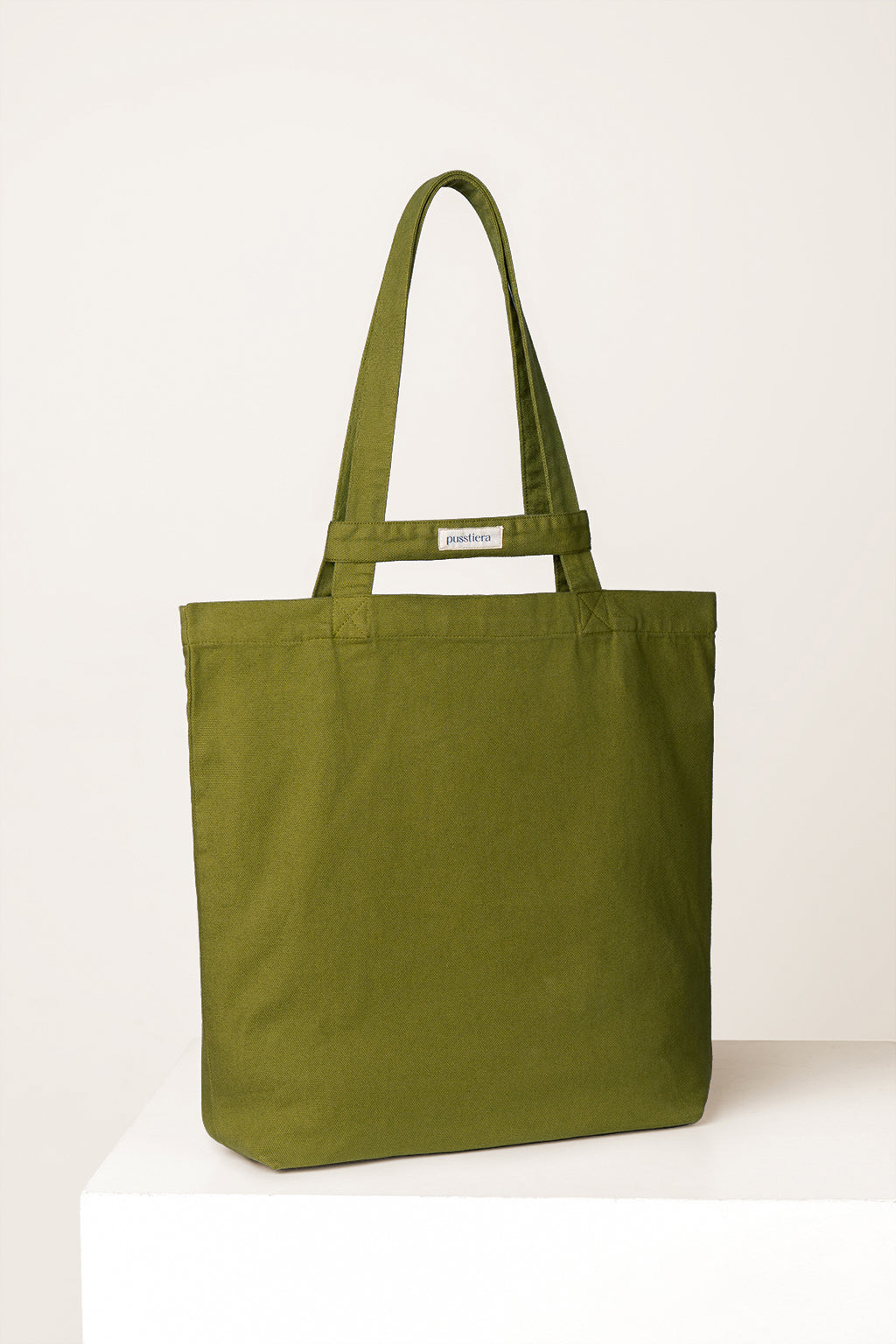 heavy cotton tote bag pusstiera color avocado 