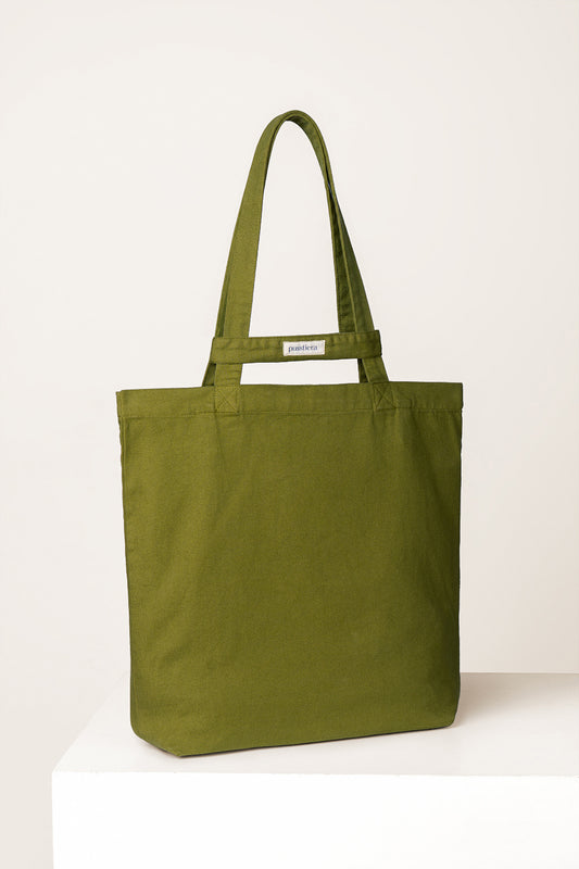 heavy cotton tote bag pusstiera color avocado 