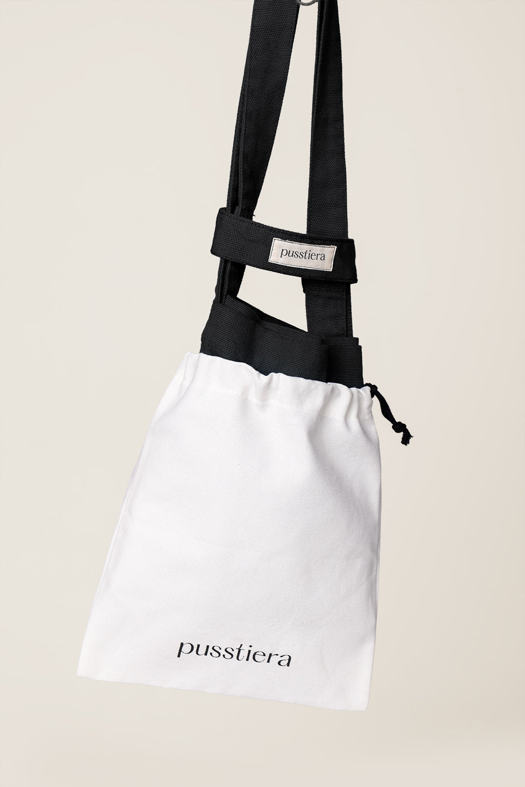 heavy cotton tote bag pusstiera color black caviar and the dustbag