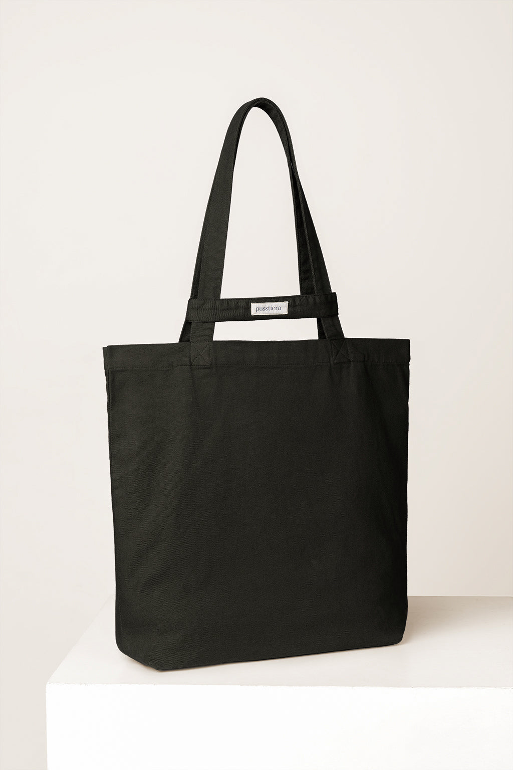 heavy cotton tote bag pusstiera color black caviar 