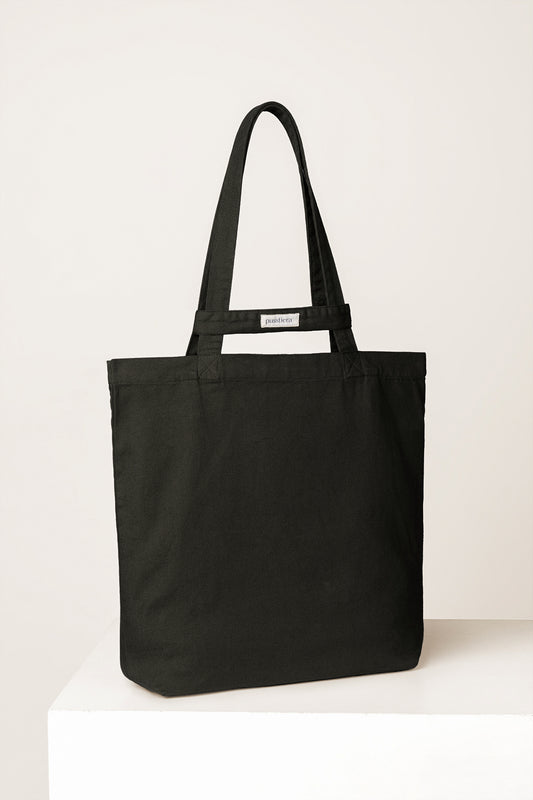 heavy cotton tote bag pusstiera color black caviar 