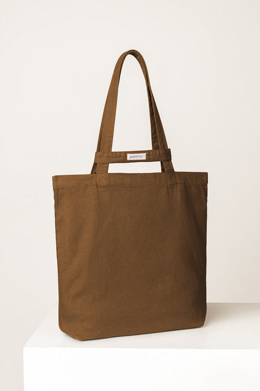 heavy cotton tote bag pusstiera color cappuccino 